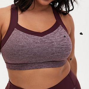 BURGUNDY PURPLE SPACE-DYE RACERBACK WICKING Bra